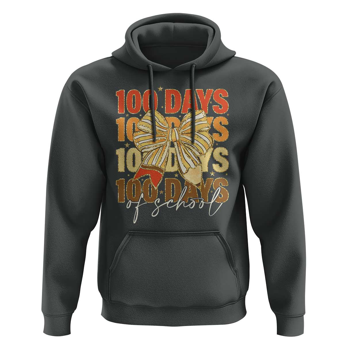 100 Days Of School Coquette Pencil Bow Hoodie