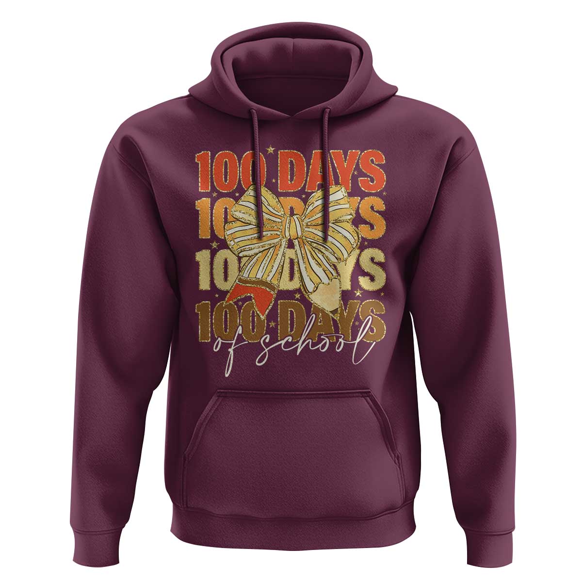 100 Days Of School Coquette Pencil Bow Hoodie