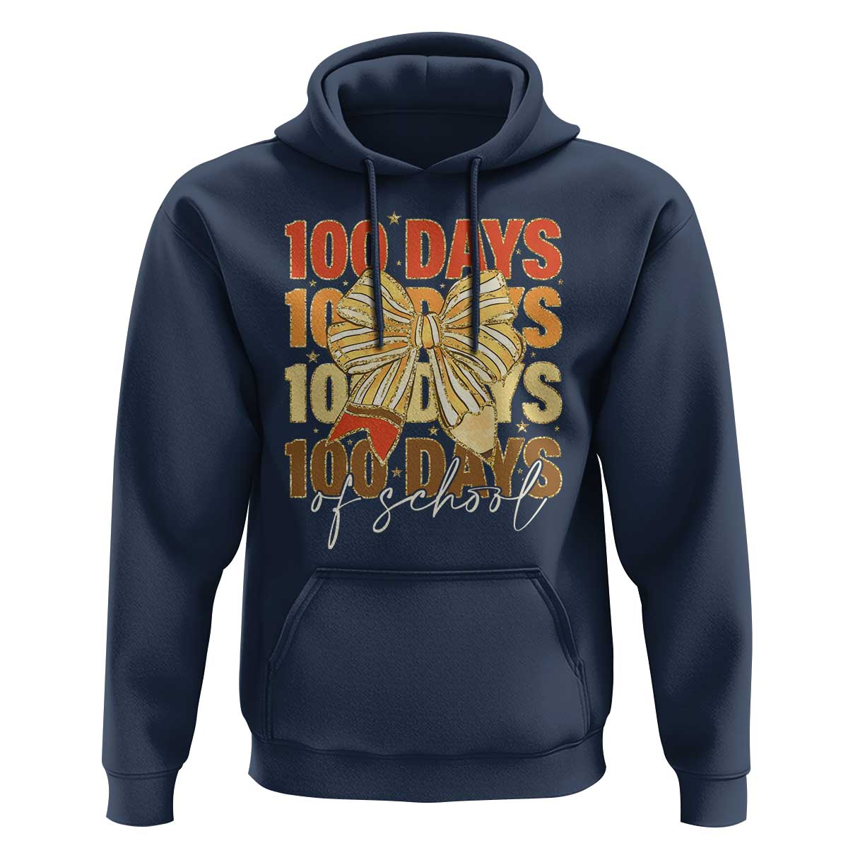 100 Days Of School Coquette Pencil Bow Hoodie