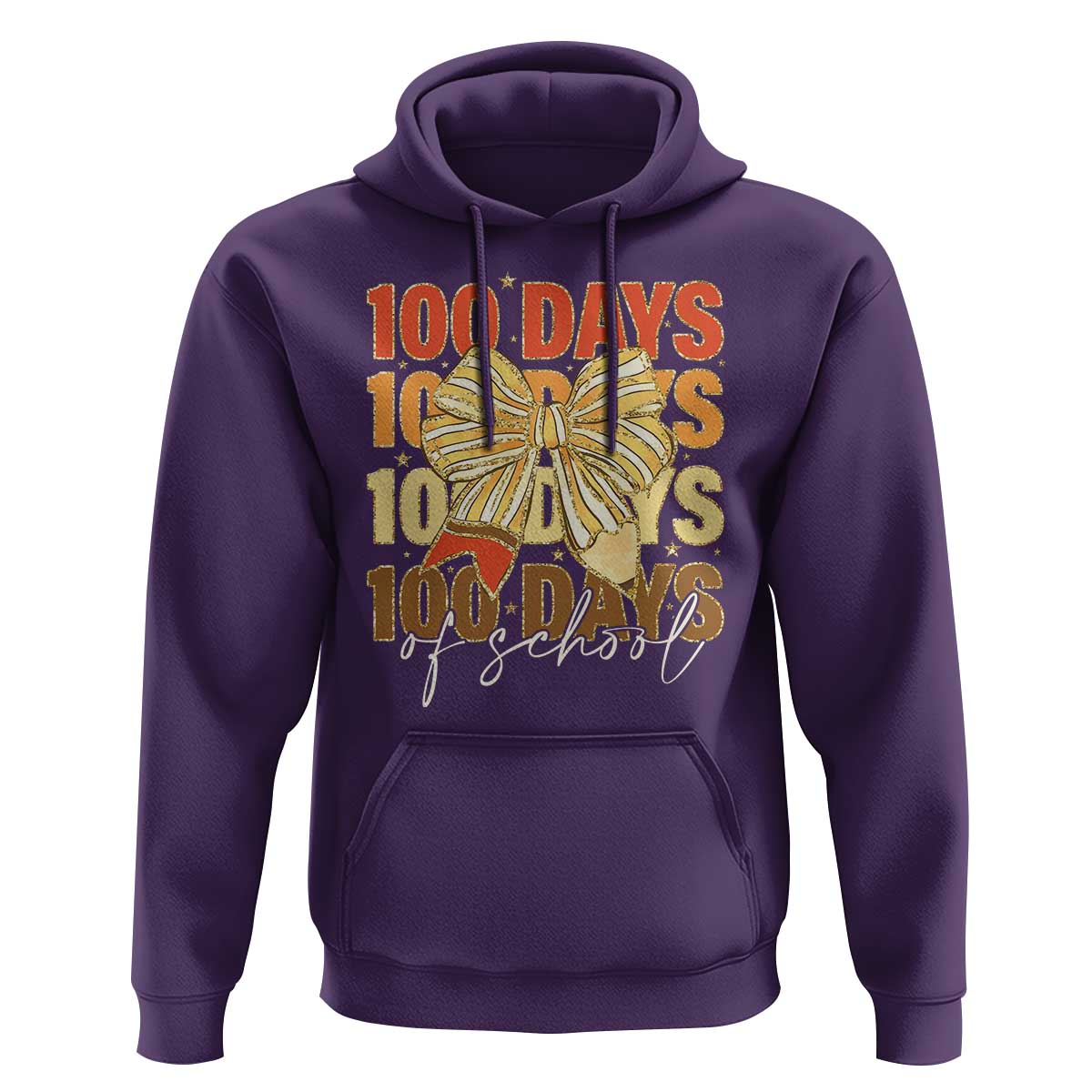 100 Days Of School Coquette Pencil Bow Hoodie