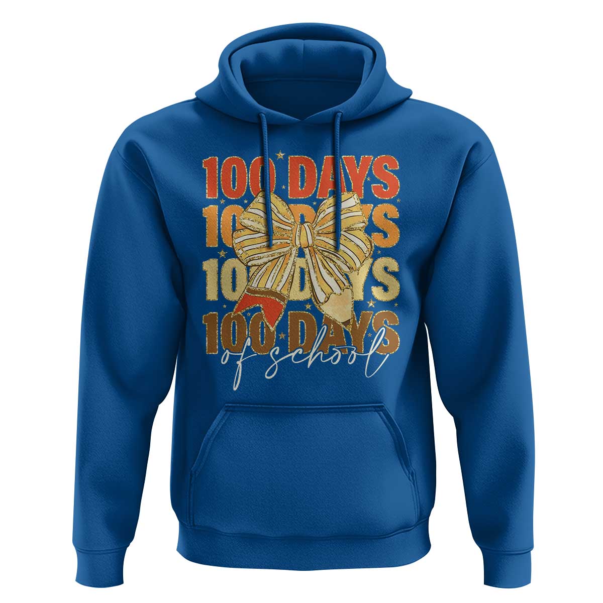 100 Days Of School Coquette Pencil Bow Hoodie