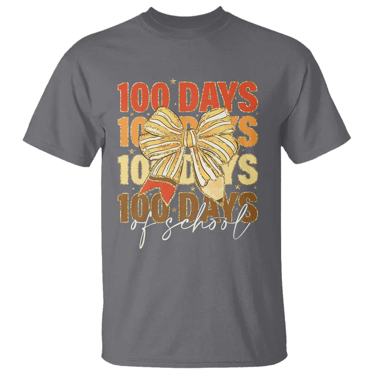 100 Days Of School Coquette Pencil Bow T Shirt