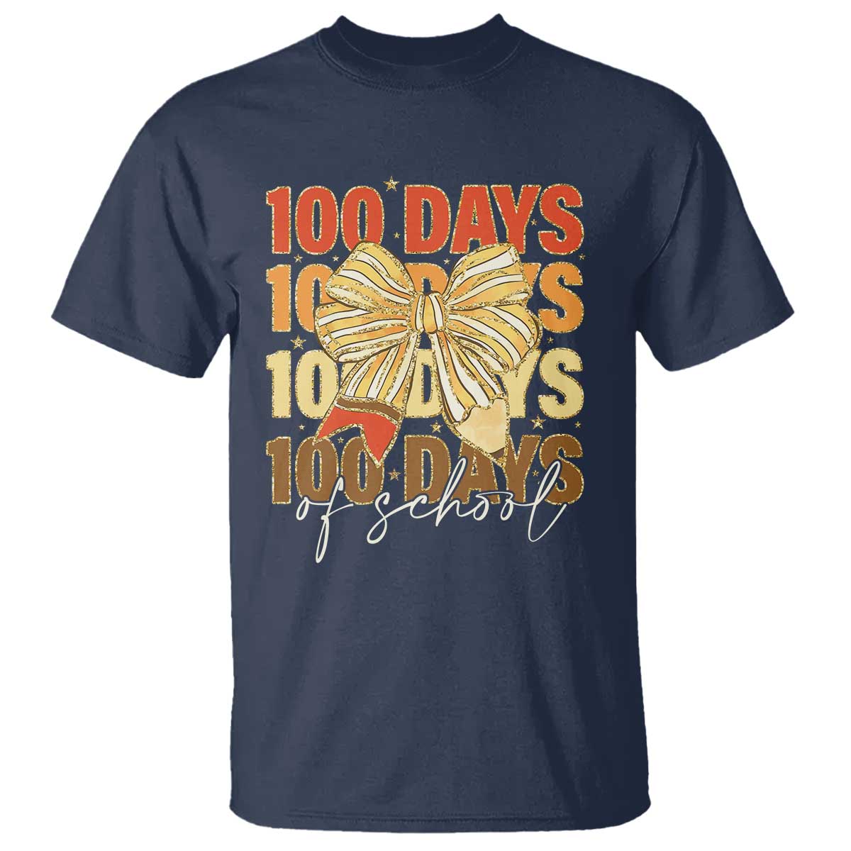100 Days Of School Coquette Pencil Bow T Shirt