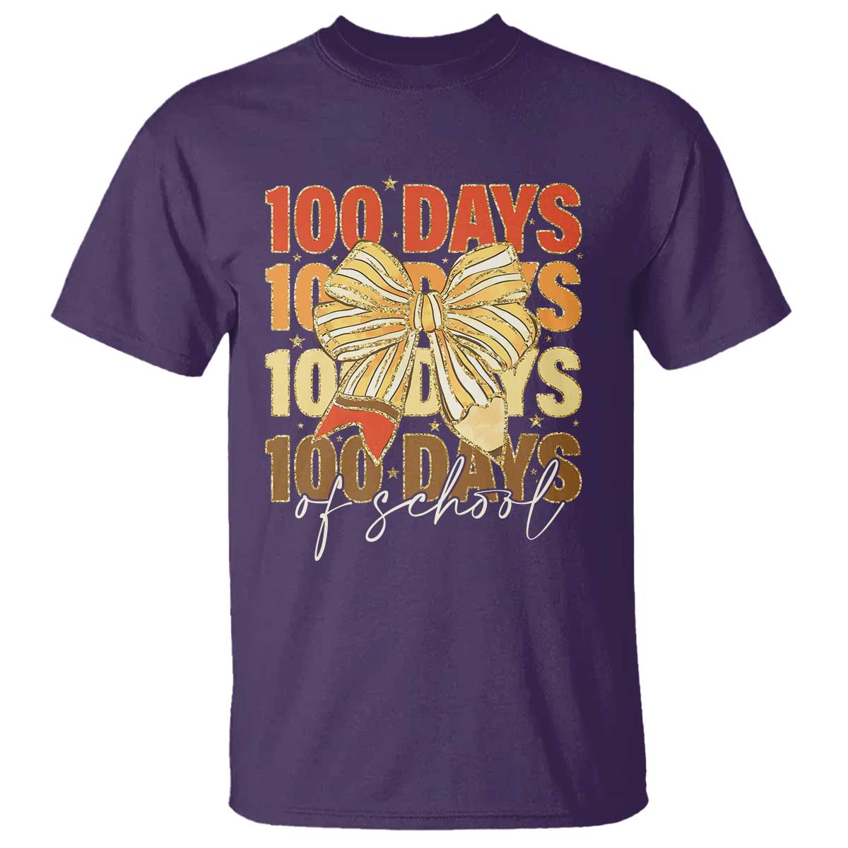 100 Days Of School Coquette Pencil Bow T Shirt