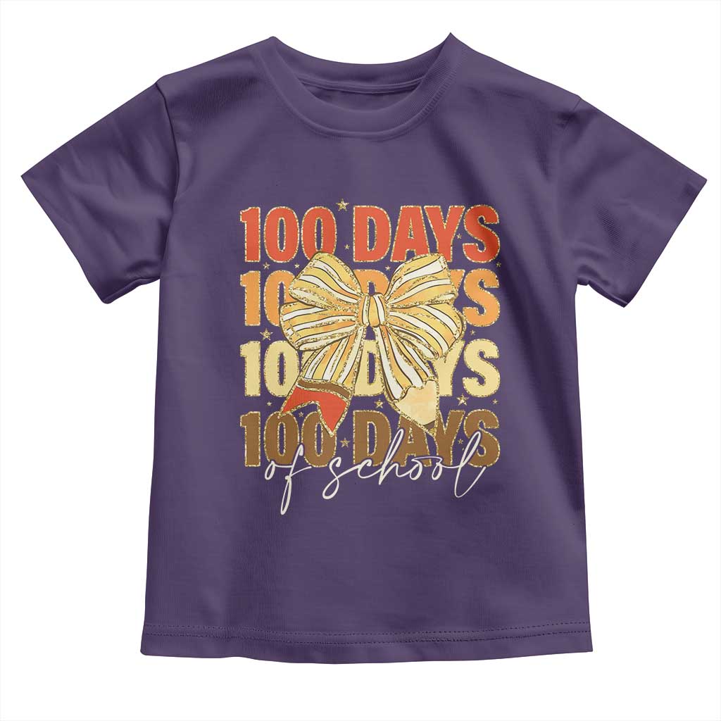 100 Days Of School Coquette Pencil Bow Toddler T Shirt