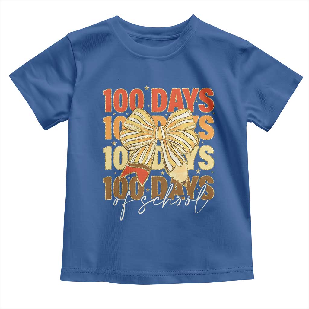 100 Days Of School Coquette Pencil Bow Toddler T Shirt