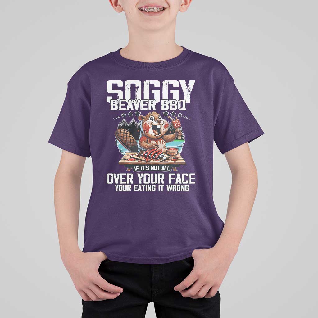 Funny Beaver Grilling T Shirt For Kid Soggy Beaver BBQ It's Not All Over Your Face