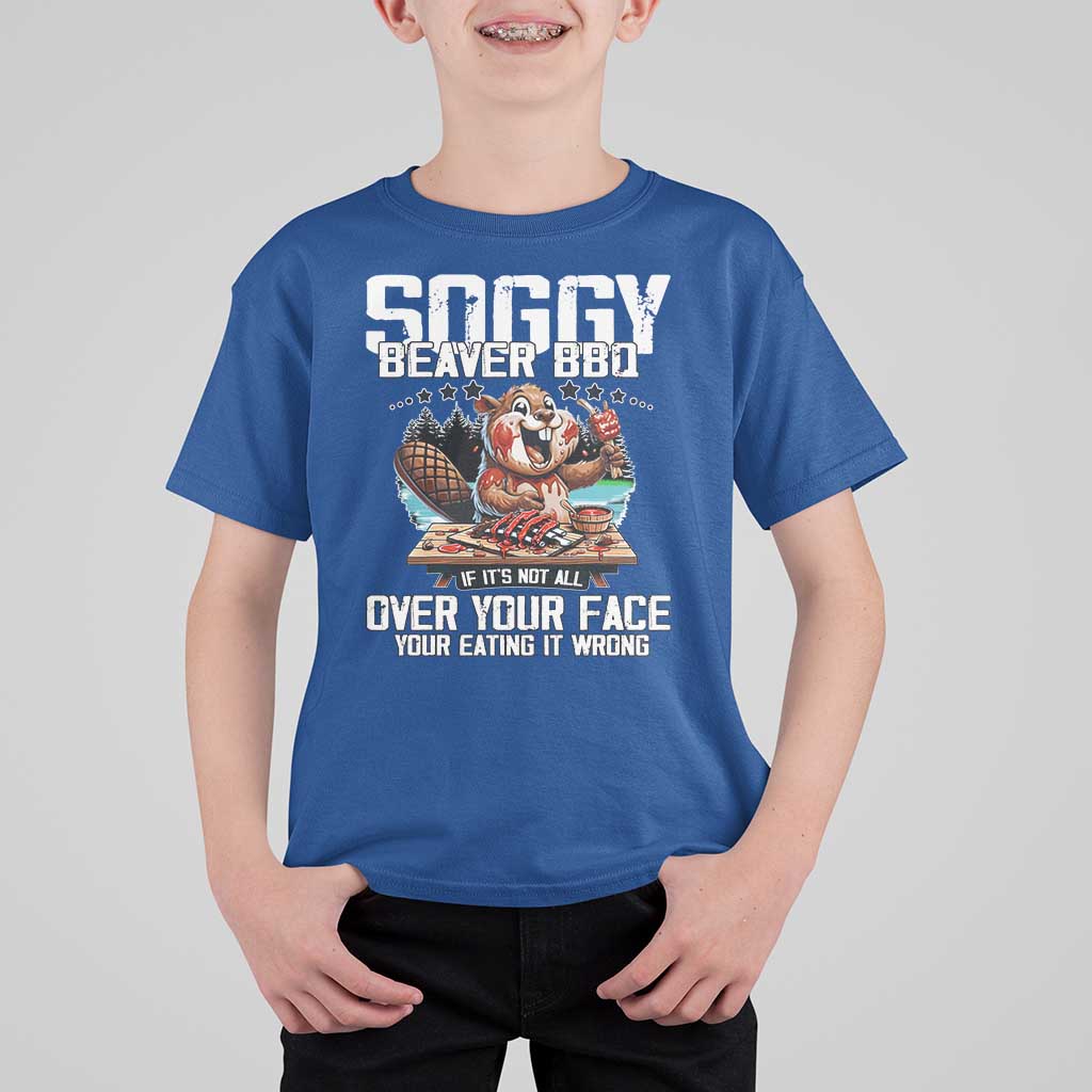Funny Beaver Grilling T Shirt For Kid Soggy Beaver BBQ It's Not All Over Your Face