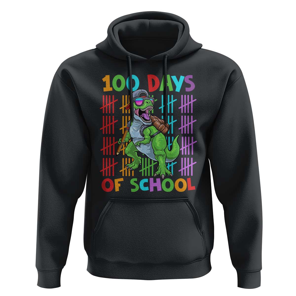 Funny 100 Days Of School T-Rex Dinosaur Hoodie