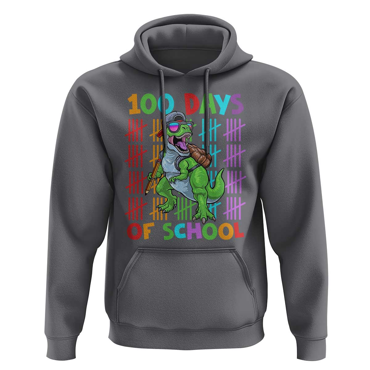 Funny 100 Days Of School T-Rex Dinosaur Hoodie
