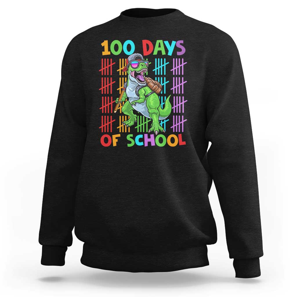 Funny 100 Days Of School T-Rex Dinosaur Sweatshirt