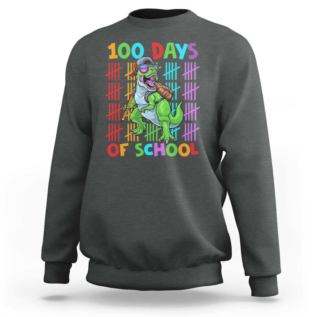 Funny 100 Days Of School T-Rex Dinosaur Sweatshirt