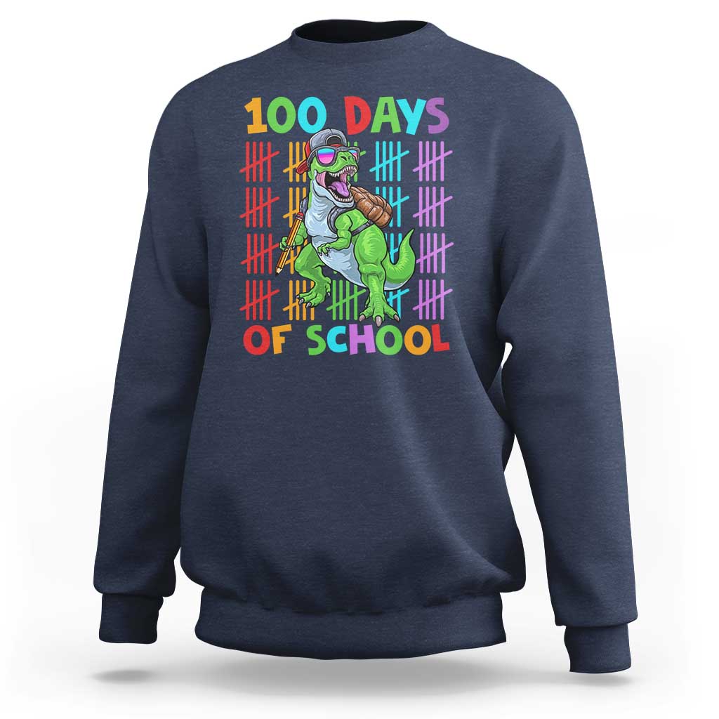 Funny 100 Days Of School T-Rex Dinosaur Sweatshirt