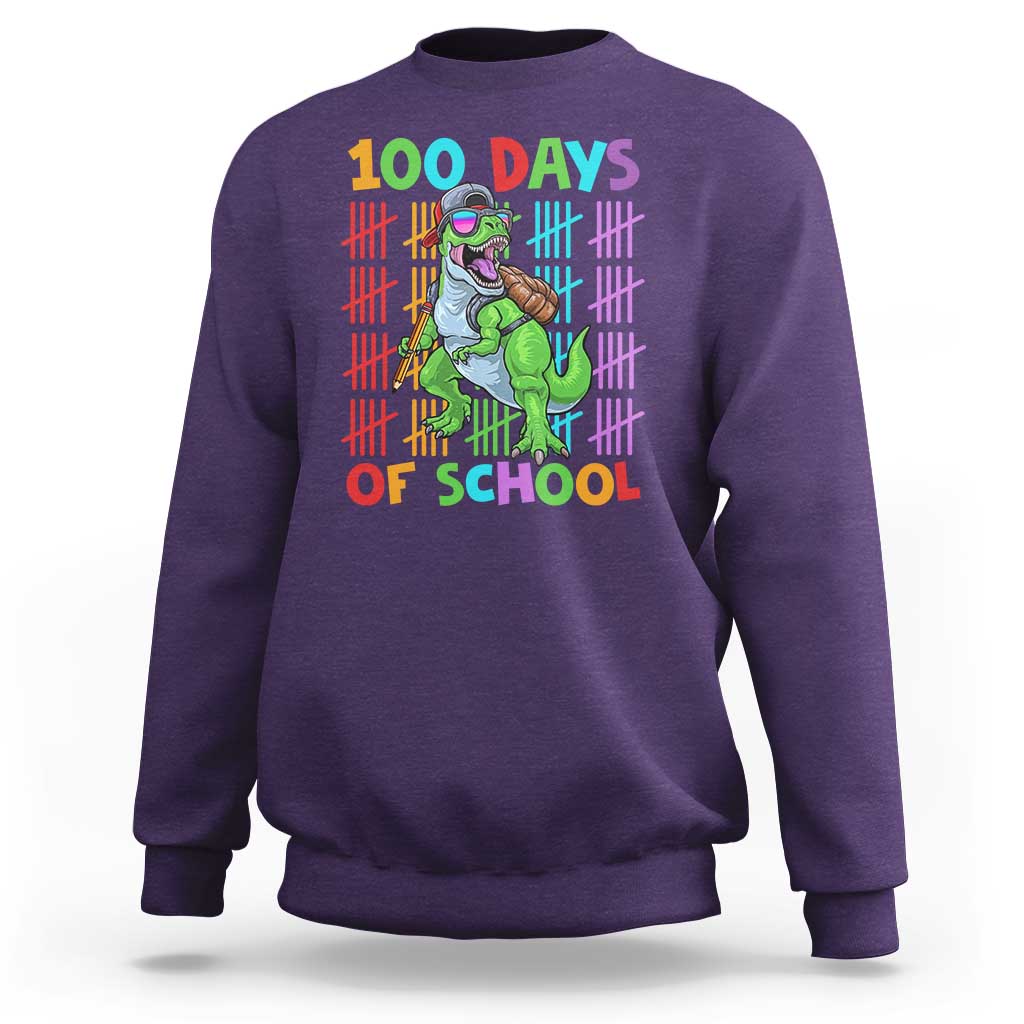 Funny 100 Days Of School T-Rex Dinosaur Sweatshirt