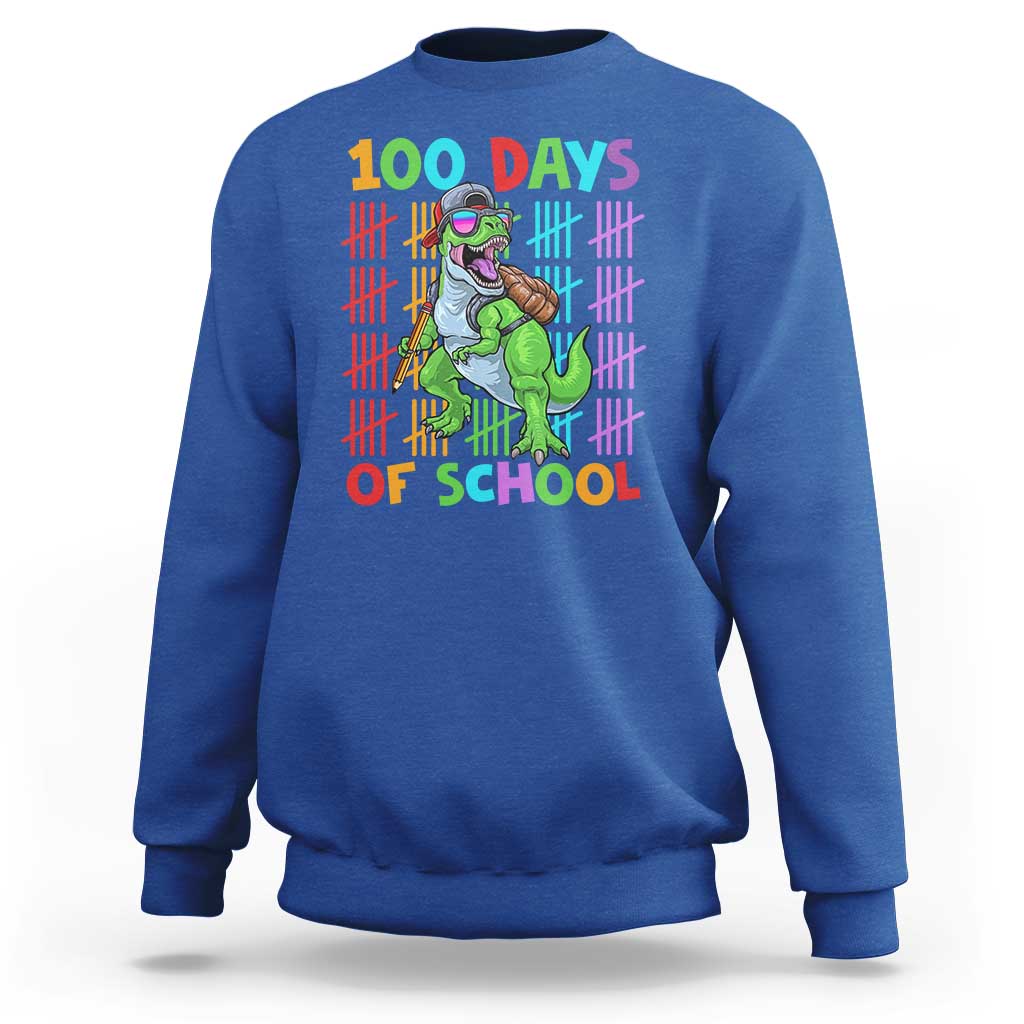 Funny 100 Days Of School T-Rex Dinosaur Sweatshirt