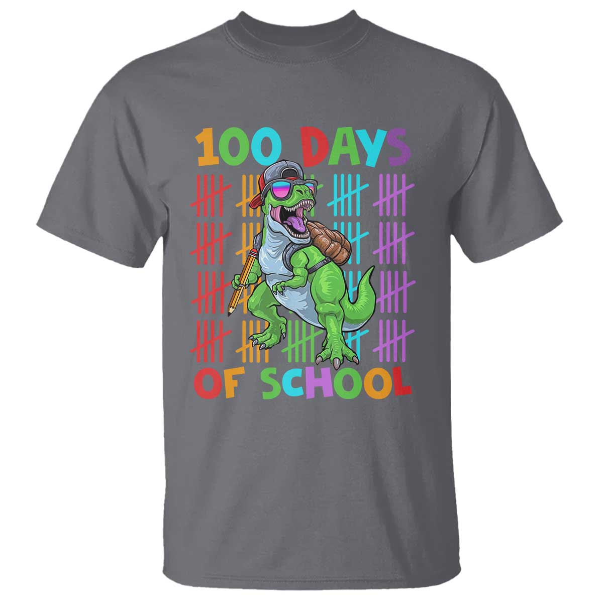 Funny 100 Days Of School T-Rex Dinosaur T Shirt