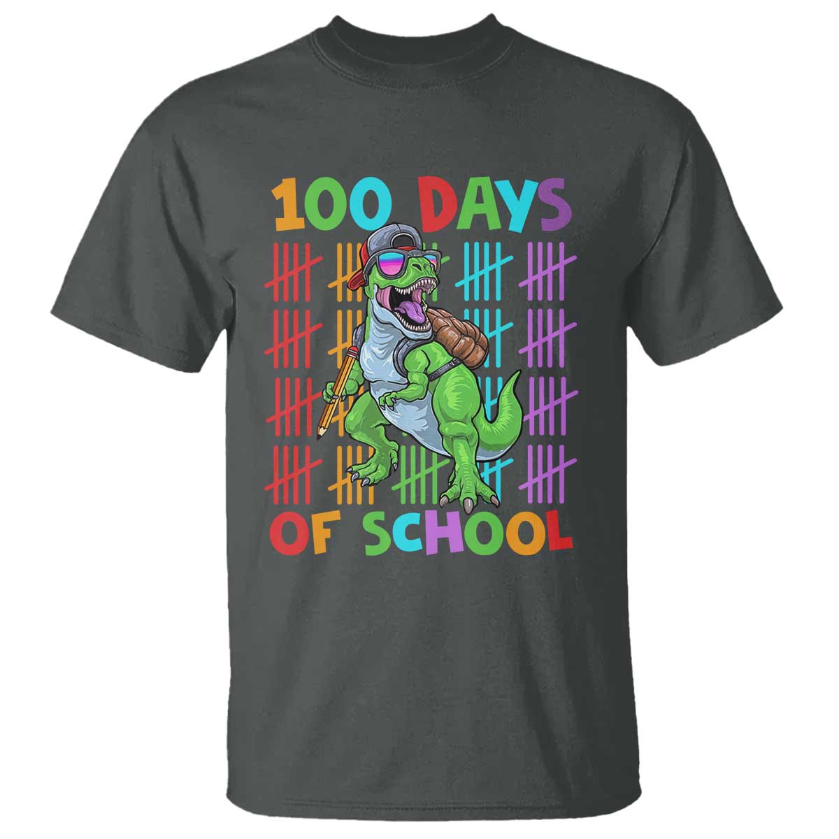 Funny 100 Days Of School T-Rex Dinosaur T Shirt