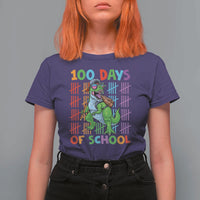 Funny 100 Days Of School T-Rex Dinosaur T Shirt For Women