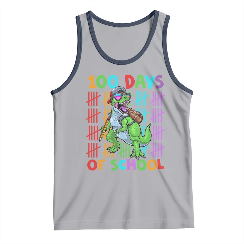 Funny 100 Days Of School T-Rex Dinosaur Tank Top