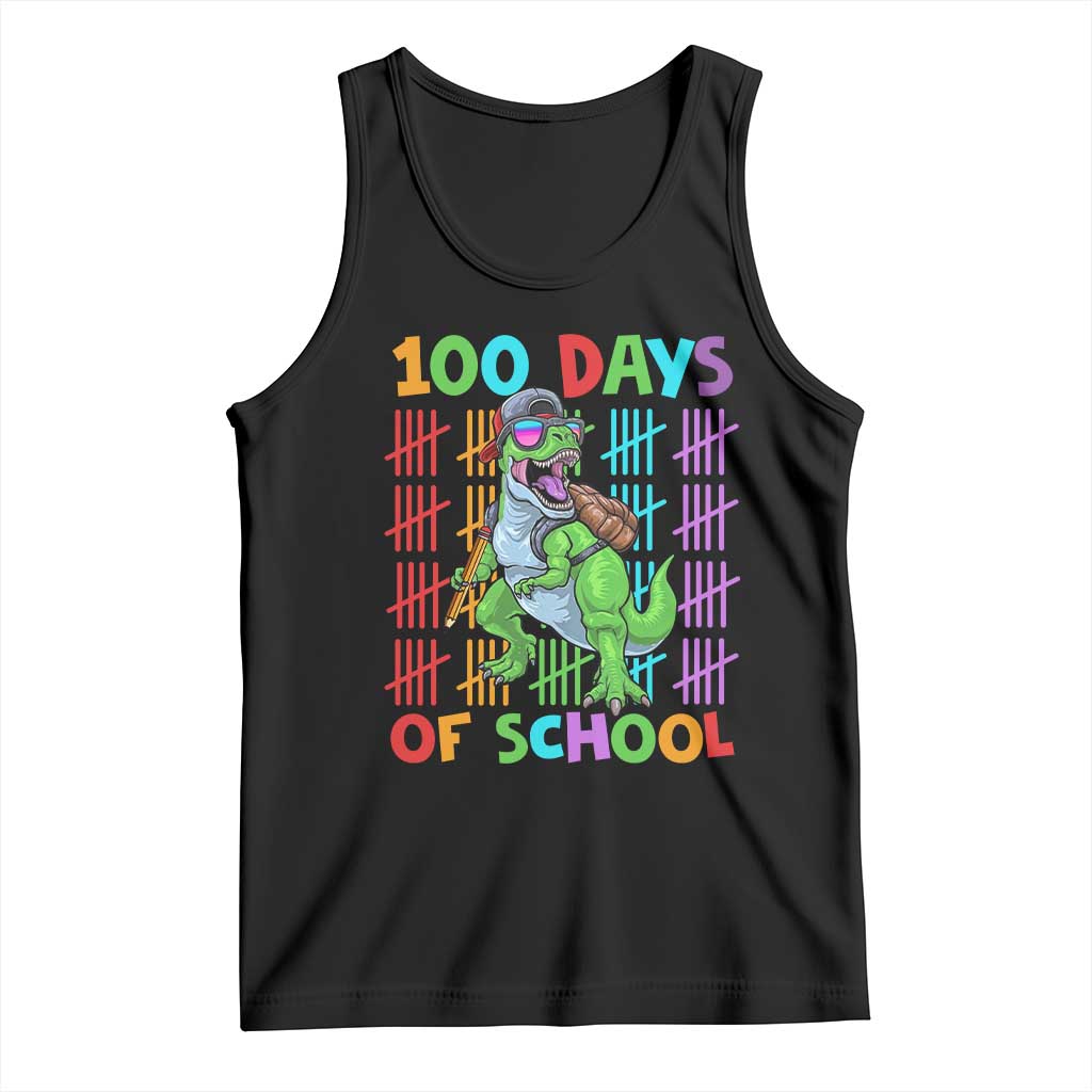 Funny 100 Days Of School T-Rex Dinosaur Tank Top