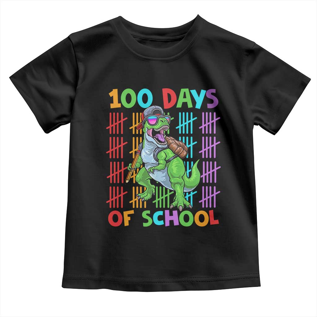 Funny 100 Days Of School T-Rex Dinosaur Toddler T Shirt
