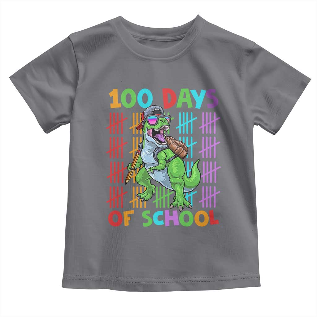 Funny 100 Days Of School T-Rex Dinosaur Toddler T Shirt