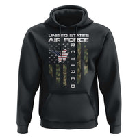 Funny United States Air Force Retired Hoodie Camo American Flag Fighter