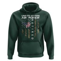 Funny United States Air Force Retired Hoodie Camo American Flag Fighter