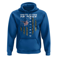 Funny United States Air Force Retired Hoodie Camo American Flag Fighter