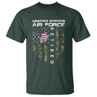 Funny United States Air Force Retired T Shirt Camo American Flag Fighter