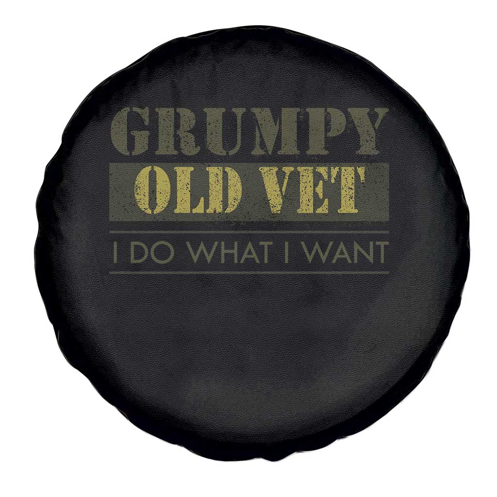Funny Grumpy Old Vet I Do What I Want Spare Tire Cover Military Veteran
