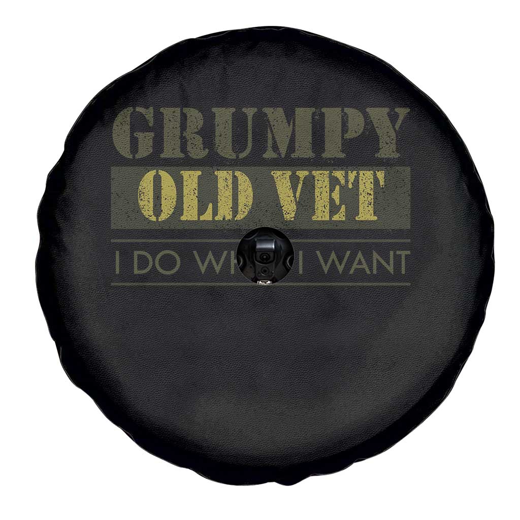 Funny Grumpy Old Vet I Do What I Want Spare Tire Cover Military Veteran