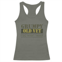 Funny Grumpy Old Vet I Do What I Want Racerback Tank Top Military Veteran