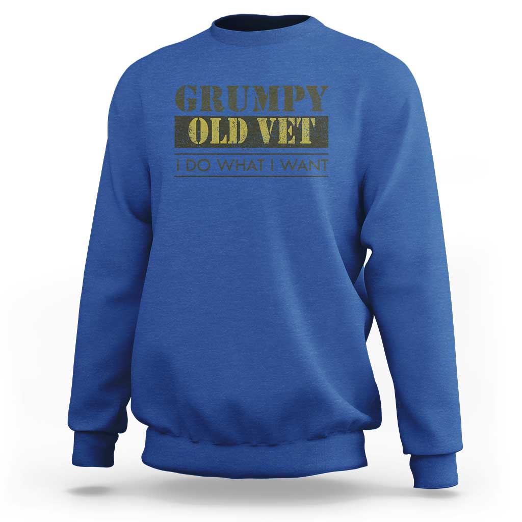 Funny Grumpy Old Vet I Do What I Want Sweatshirt Military Veteran