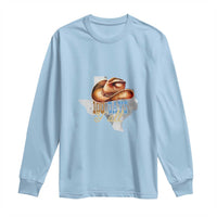 Funny 100th Day Of School Cowboy Long Sleeve Shirt 100 Days Y'all TX map