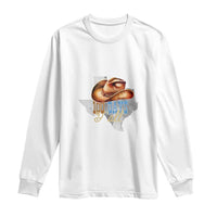 Funny 100th Day Of School Cowboy Long Sleeve Shirt 100 Days Y'all TX map