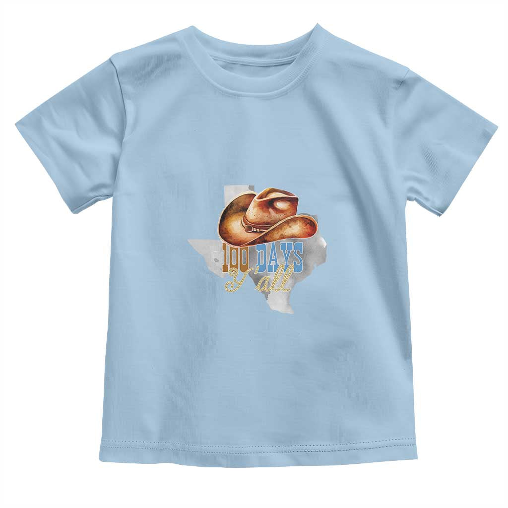 Funny 100th Day Of School Cowboy Toddler T Shirt 100 Days Y'all TX map