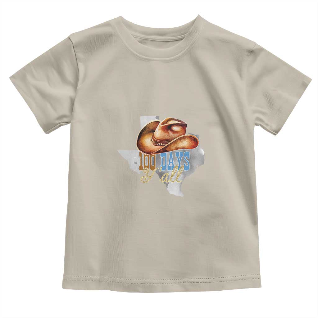 Funny 100th Day Of School Cowboy Toddler T Shirt 100 Days Y'all TX map