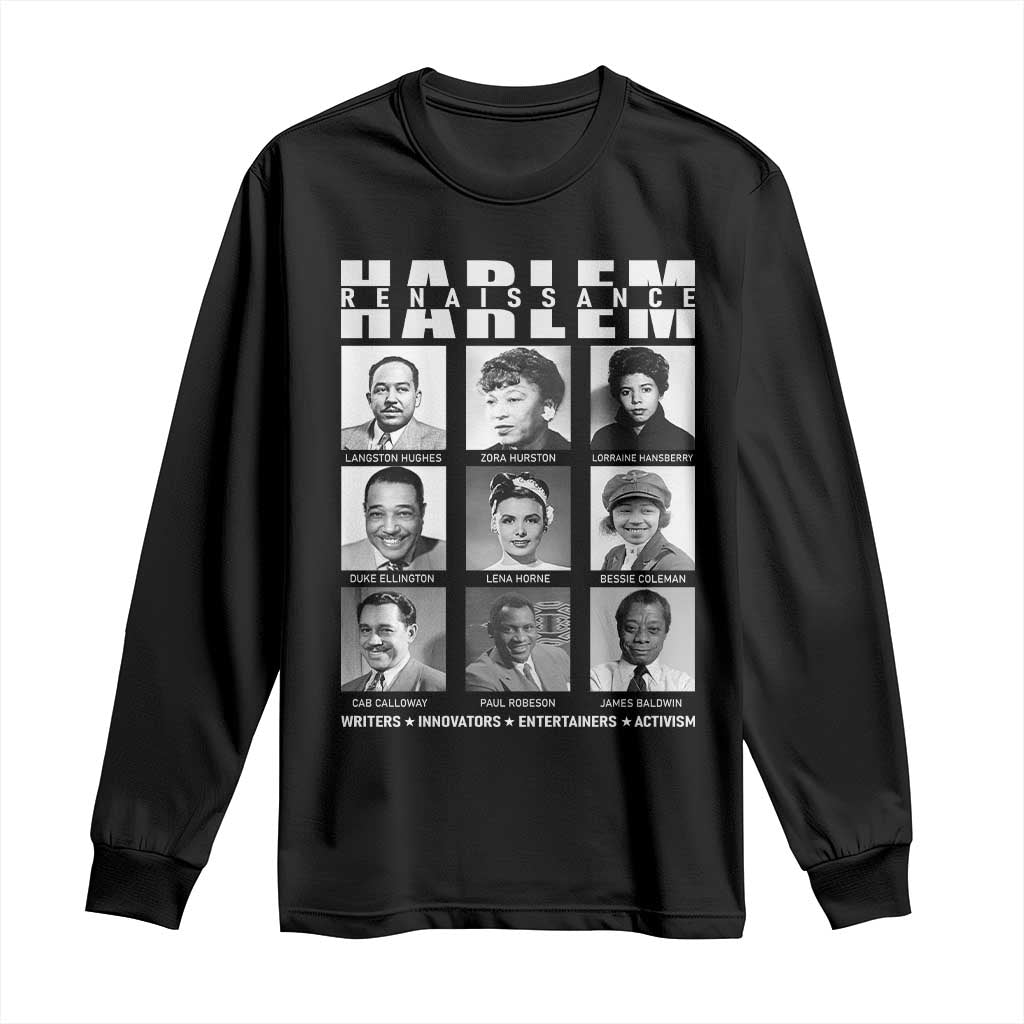 Harlem Renaissance Long Sleeve Shirt Black Writers Innovators Entertainers Activism Black History Month