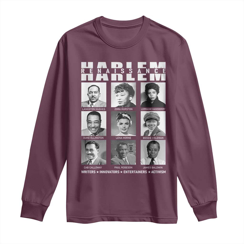 Harlem Renaissance Long Sleeve Shirt Black Writers Innovators Entertainers Activism Black History Month