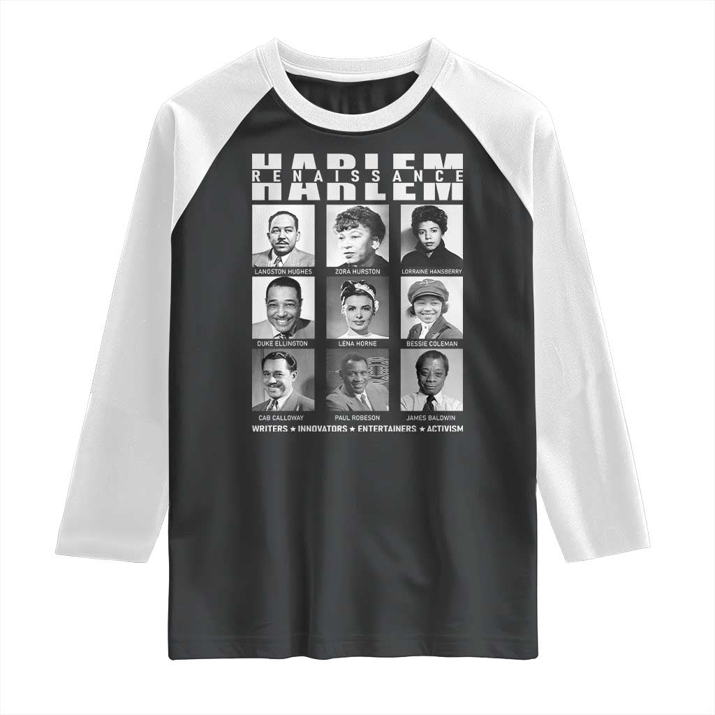 Harlem Renaissance Raglan Shirt Black Writers Innovators Entertainers Activism Black History Month