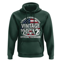 Funny 13th Birthday Hoodie Vintage 2012 Official Teenager 13 Years Of Being Awesome USA Flag Sunglasses