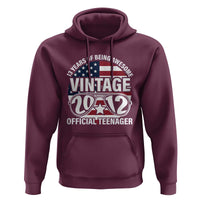 Funny 13th Birthday Hoodie Vintage 2012 Official Teenager 13 Years Of Being Awesome USA Flag Sunglasses