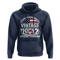 Funny 13th Birthday Hoodie Vintage 2012 Official Teenager 13 Years Of Being Awesome USA Flag Sunglasses
