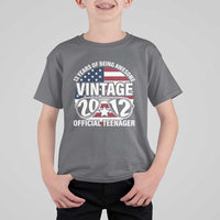 Funny 13th Birthday T Shirt For Kid Vintage 2012 Official Teenager 13 Years Of Being Awesome USA Flag Sunglasses