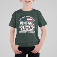Funny 13th Birthday T Shirt For Kid Vintage 2012 Official Teenager 13 Years Of Being Awesome USA Flag Sunglasses
