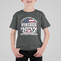 Funny 13th Birthday T Shirt For Kid Vintage 2012 Official Teenager 13 Years Of Being Awesome USA Flag Sunglasses