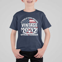 Funny 13th Birthday T Shirt For Kid Vintage 2012 Official Teenager 13 Years Of Being Awesome USA Flag Sunglasses