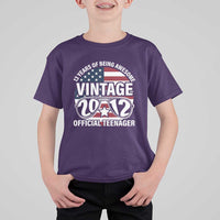 Funny 13th Birthday T Shirt For Kid Vintage 2012 Official Teenager 13 Years Of Being Awesome USA Flag Sunglasses