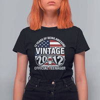 Funny 13th Birthday T Shirt For Women Vintage 2012 Official Teenager 13 Years Of Being Awesome USA Flag Sunglasses
